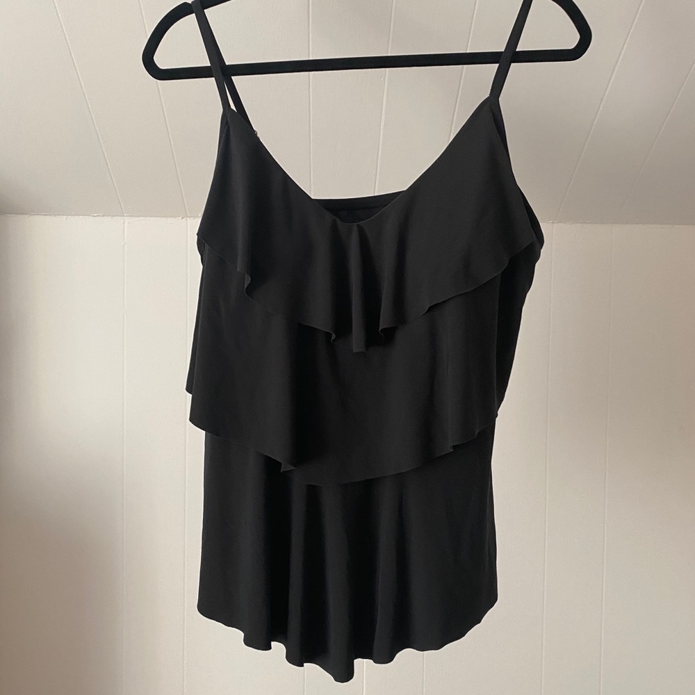 Aqua Green Black Swim Top